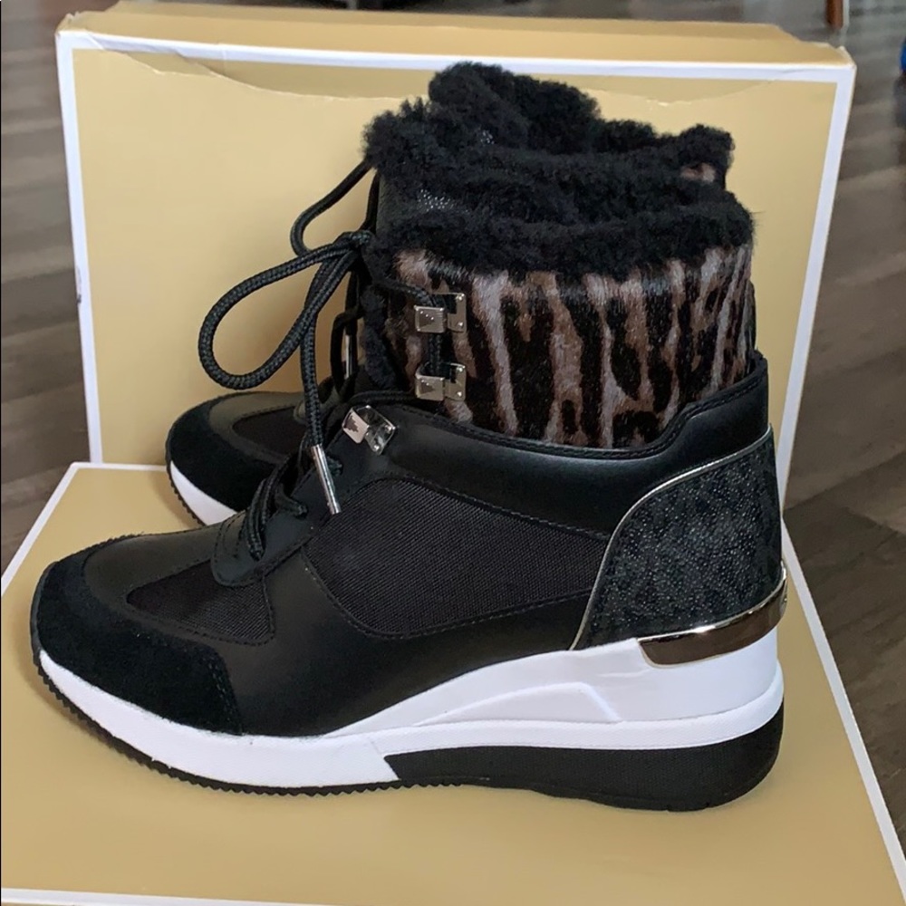 MICHAEL Michael Kors Liv Leather Zebra Print